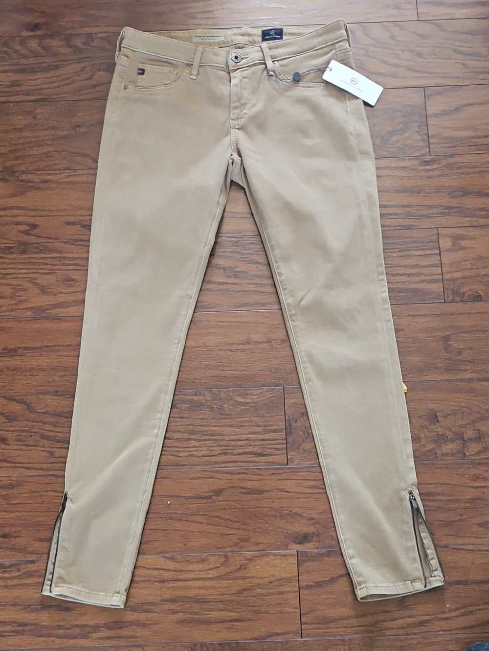 Adriano Goldschmied Zip-Up Legging Ankle Jean Tan Size 27 NWT